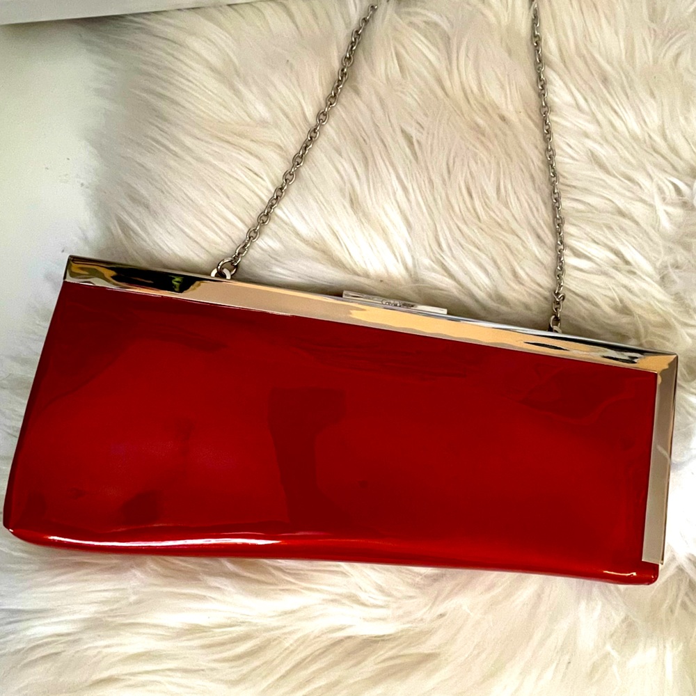 Calvin Klein Metallic Red Clutch